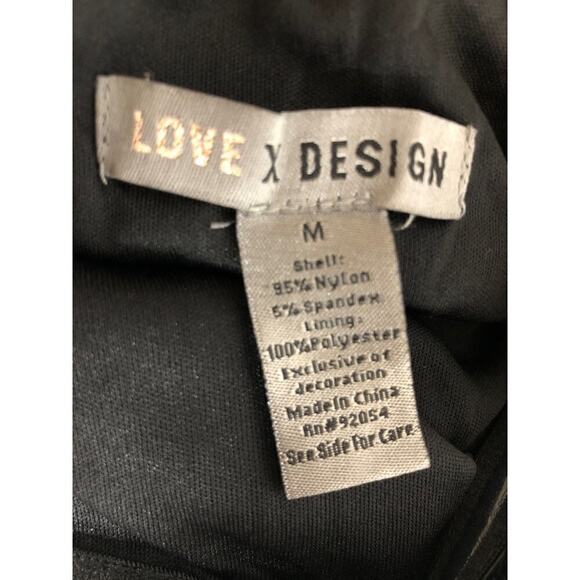 Love by Design Sequin One Shoulder Dress Sleeveless Bodycon Midi Black NWT M - Picture 6 of 7